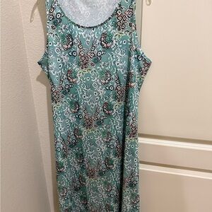 Sleeveless NWOT Mint Green Printed Midi Dress LARGE